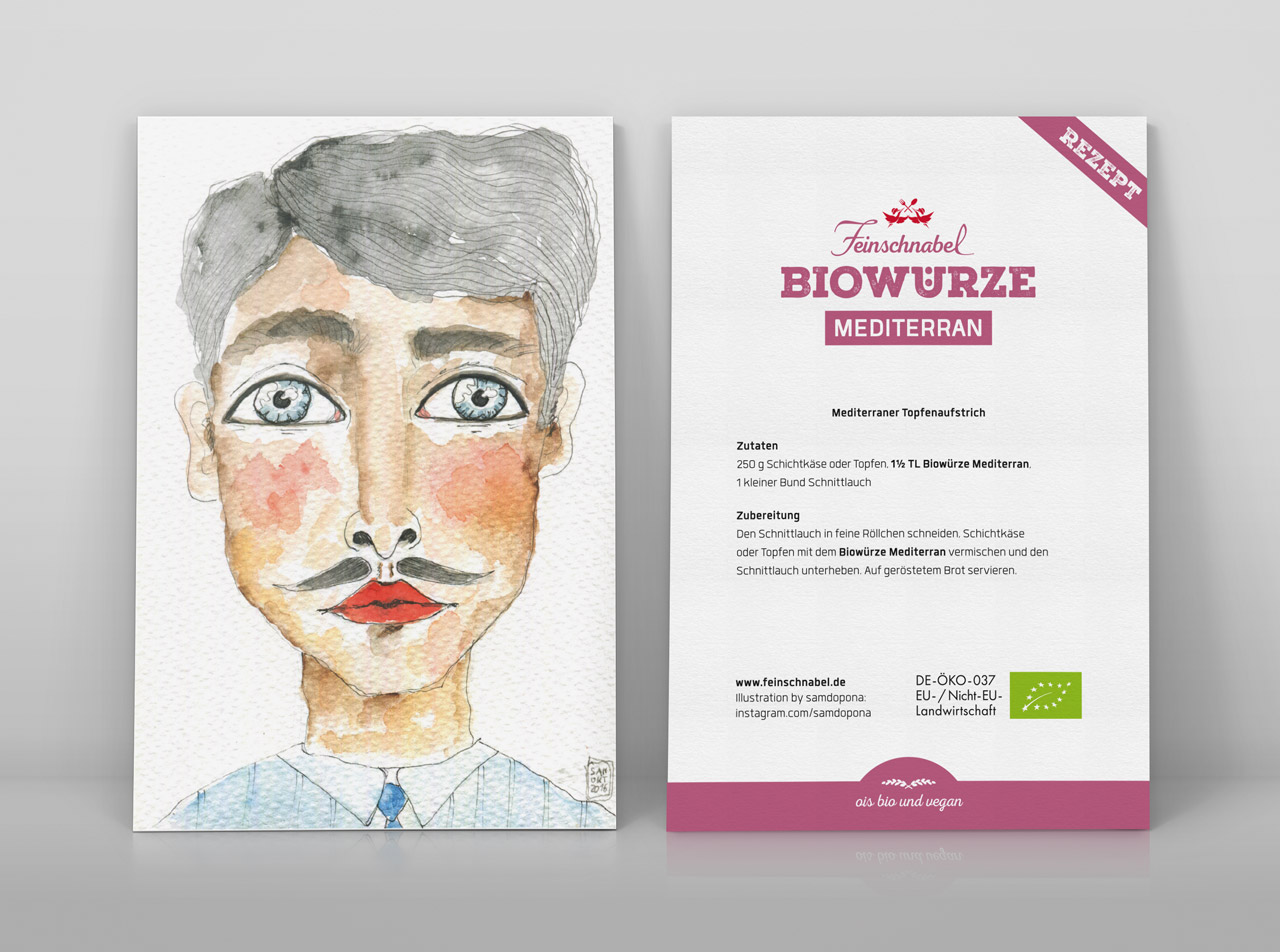 Rezept-Flyer Biowürze Mediterran