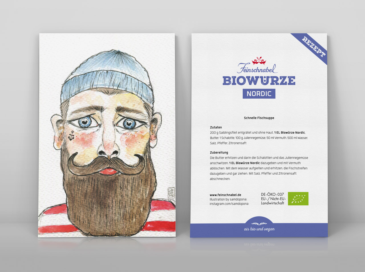 Rezept-Flyer Biowürze Nordic
