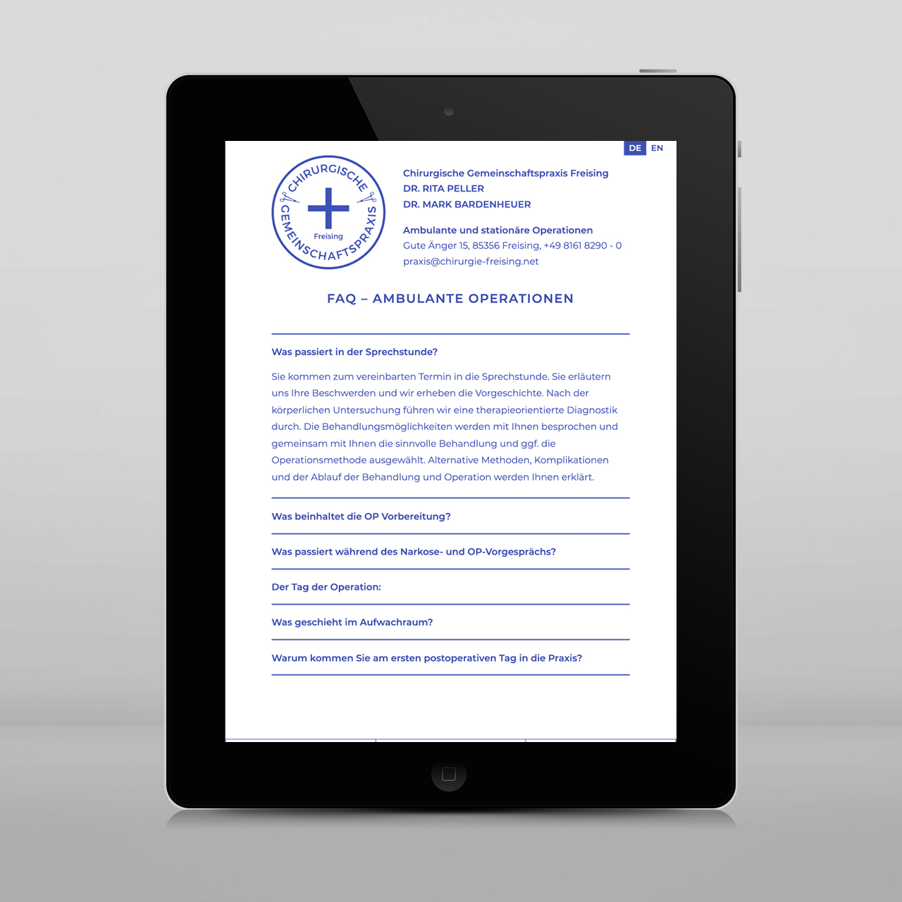 Homepage Responsive tablet