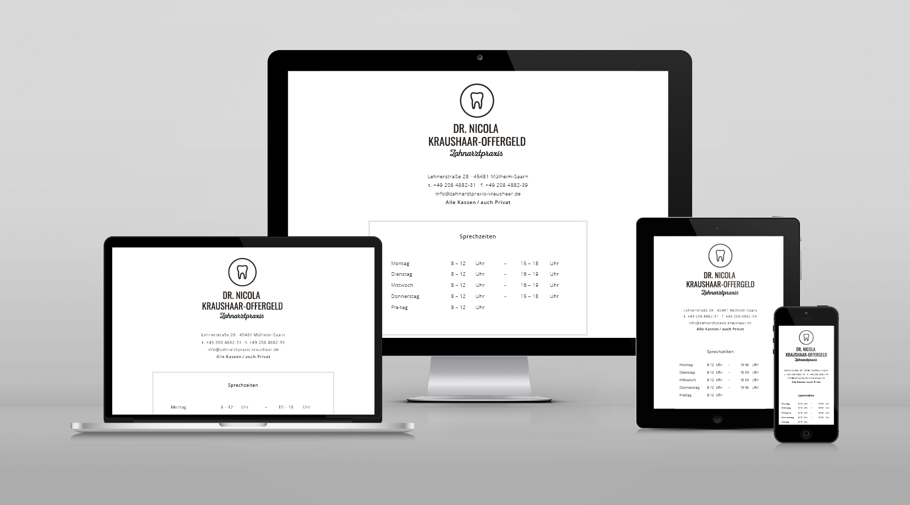 Webvisitenkarte Zahnarztpraxis Kraushaar